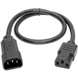 Tripp Lite PDU Power Cord C13 to C14 10A 250V 18 AWG 2 ft. (0.61 m) Black