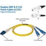 Tripp Lite N366-03M 3M Duplex Singlemode 9/125 Fiber Optic Patch Cable LC/SC 10' 10ft 3 Meter