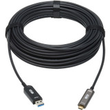 Tripp Lite U428F-10M-D3 USB-A to USB-C AOC Cable (M/M) USB 3.2 Gen 2 Plenum-Rated Fiber Active Optical Data Only Black 10 m (33 ft.)