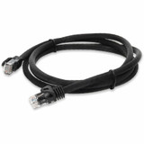 AddOn ADD-1FCAT6A-BK 1ft RJ-45 (Male) to RJ-45 (Male) Straight Black Cat6A UTP PVC Copper Patch Cable