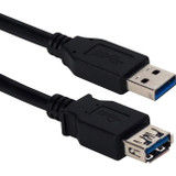 QVS CC2220C-10BK 10ft USB 3.0/3.1 5Gbps Type A Male to Female Extension Cable