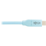 Tripp Lite U040AB-006CS5LB Safe-IT USB-C Cable (M/M), Antibacterial, Ultra Flexible, 240W PD Charging, Light Blue, 6 ft. (1.8 m)