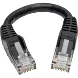 Tripp Lite N201-06N-BK Cat6 Gigabit Snagless Molded (UTP) Ethernet Cable (RJ45 M/M) PoE Black 6-in. (15.24 cm)