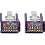 Tripp Lite N201-002-PU Cat6 Gigabit Snagless Molded (UTP) Ethernet Cable (RJ45 M/M) PoE Purple 2 ft. (0.61 m)