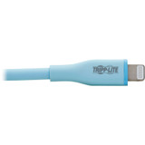 Tripp Lite M102AB-003-S-LB Safe-IT USB-C to Lightning Sync/Charge Antibacterial Cable, Ultra Flexible, MFi Certified - USB 2.0 (M/M), Light Blue, 3 ft. (0.91 m)