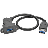 Tripp Lite U325-001-KPA-BK USB 3.0 All-in-One Keystone/Panel Mount Coupler Cable (F/F) Angled Connector Black 1 ft. (0.31 m)