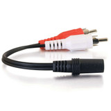 C2G 6in Value Series One 3.5mm Stereo Female To Two RCA Stereo Male Y-Cable