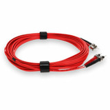 AddOn ADD-ST-ST-3M5OM3-RD 3m ST (Male) to ST (Male) Red OM3 Duplex Fiber OFNR (Riser-Rated) Patch Cable