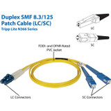 Tripp Lite N366-10M 10M Duplex Singlemode 9/125 Fiber Optic Patch Cable LC/SC 33' 33ft 10 Meter