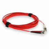 AddOn ADD-ST-LC-2M5OM3-RD 2m LC (Male) to ST (Male) Red OM3 Duplex Plenum-Rated Fiber Patch Cable