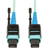 Tripp Lite N846-10M-24-P MTP/MPO Patch Cable with Push/Pull Tab Connectors 100GBASE-SR10 CXP 24 Fiber 100Gb OM3 Plenum-rated Aqua 10M (33 ft.)