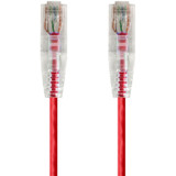 Monoprice 14806 SlimRun Cat6 28AWG UTP Ethernet Network Cable, 3ft Red