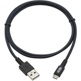 Tripp Lite U050-003-GY-MAX Heavy-Duty USB 2.0 USB-A to Micro-B Cable M/M UHMWPE and Aramid Fibers Gray 3 ft. (0.91 m)