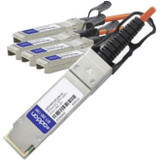 AddOn QSFP-4SFP-AOC100M-AO Fiber Optic Network Cable