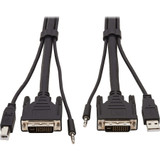 Tripp Lite P784-010 DVI KVM Cable Kit 3 in 1 DVI USB 3.5 mm Audio (3xM/3xM) 10 ft. (3.05 m)