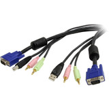 StarTech USBVGA4N1A6 6 ft 4-in-1 USB VGA KVM Switch Cable with Audio