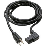 Tripp Lite Computer Power Cord NEMA 5-15P to Right-Angle C13 10A 125V 18 AWG 14 ft. (4.27 m) Black