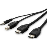 Belkin F1DN2CCBL-DH10T Dual DVI to HDMI High Retention + USB A/B + Audio Passive Combo KVM Cable