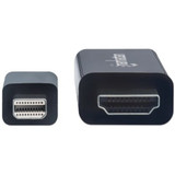 Manhattan 153232 Mini DisplayPort 1.1 to HDMI Cable, 1080p@60Hz, 1.8m, Male to Male, Black, Three Year Warranty, Polybag