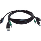 Black Box SKVMCBL-HDMI-10TAA Secure KVM Cable - Each end (1) USB, (1) or (2) HDMI, (1) 3.5mm Audio