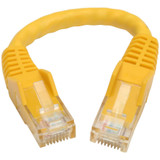 Tripp Lite N201-06N-YW Cat6 Gigabit Snagless Molded (UTP) Ethernet Cable (RJ45 M/M) PoE Yellow 6-in. (15.24 cm)
