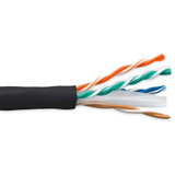 ENET C5E-SOBK-1K-ENC Cat5e Solid 24AWG 4Pair, 350 MHz Copper Cable UTP CMR Jacket 1000ft, Black