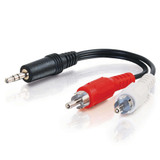 C2G 6ft Value Series One 3.5mm Stereo Male to Two RCA Stereo Male Y-Cable