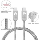 SIIG CB-US0L11-S1 Zinc Alloy USB-C to USB-C Charging & Sync Braided Cable - 3.3ft, 2-Pack