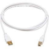 Tripp Lite U022AB-006-WH Safe-IT USB-A to USB-B Antibacterial Cable (M/M), USB 2.0, White, 6 ft.