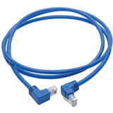 Tripp Lite N204-005-BL-UD Up/Down-Angle Cat6 Gigabit Molded UTP Ethernet Cable (RJ45 Up-Angle M to RJ45 Down-Angle M) Blue 5 ft. (1.52 m)