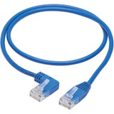 Tripp Lite N204-S03-BL-LA Left-Angle Cat6 Gigabit Molded Slim UTP Ethernet Cable (RJ45 Left-Angle M to RJ45 M) Blue 3 ft. (0.91 m)