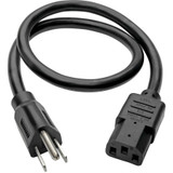 Tripp Lite Computer Power Cord NEMA 5-15P to C13 Heavy-Duty 15A 125V 14 AWG 2 ft. (0.61 m) Black