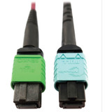 Tripp Lite N846D-05M-16CMG 400G Multimode 50/125 OM4 Plenum Fiber Optic Cable 16F MTP/MPO-APC to 24F MTP/MPO-UPC (F/F) Magenta 5 m