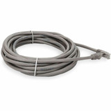 AddOn ADD-15FCAT6-GY 15ft RJ-45 (Male) to RJ-45 (Male) Straight Gray Cat6 UTP PVC Copper Patch Cable