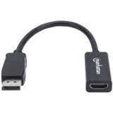 Manhattan 151634 DisplayPort 1.1 to HDMI Adapter Cable, 1080p@60Hz, Male to Female, Black, DP With Latch, Not Bi-Directional, Three Year Warranty, Polybag