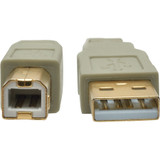 Tripp Lite U022-010-BE 10ft USB 2.0 Hi-Speed A/B Cable M/M 28/24 AWG 480 Mbps Beige 10'