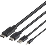 Belkin F1DN2CC-HHPP6T TAA Dual (1) HDMI-HDMI (1) DP-DP/USB/AU Cbl