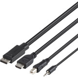 Belkin F1DN2CC-HHPP6T TAA Dual (1) HDMI-HDMI (1) DP-DP/USB/AU Cbl