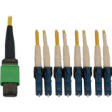 Tripp Lite N390X-01M-8L-AP 400G Singlemode 9/125 OS2 Switchable Fiber Optic Cable (12F MTP/MPO-APC to 4x Duplex LC/UPC F/M) LSZH Yellow 1 m (3.3 ft.)