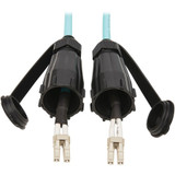 Tripp Lite N820-01M-IND 10Gb Rigid Industrial Duplex Multimode 50/125 OM3 Fiber Patch Cable (LC/LC) IP68 Aqua 1 m (3 ft.)