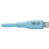Tripp Lite M100AB-003-S-LB Safe-IT USB-A to Lightning Sync/Charge Antibacterial Cable (M/M), Ultra Flexible, MFi Certified, Light Blue, 3 ft. (0.91 m)