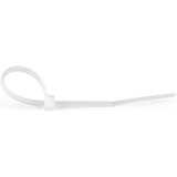 StarTech 4"(10cm) Cable Ties - 7/8"(22mm) Dia - 18lb(8kg) Tensile Strength - Nylon Self Locking Zip Ties - UL Listed - 100 Pack - White