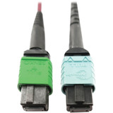 Tripp Lite N846D-03M-16CMG 400G Multimode 50/125 OM4 Plenum Fiber Optic Cable 16F MTP/MPO-APC to 24F MTP/MPO-UPC (F/F) Magenta 3 m