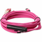 AddOn ADD-MPO-4LC7M5OM4LZ-MA 7m MPO (Female) to 8xLC (Male) 8-Strand Magenta OM4 LSZH Fiber Fanout Cable