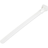 StarTech 5"(12cm) Reusable Cable Ties - 1-1/8"(30mm) Dia. 50lb(22Kg) Tensile Strength - Nylon - In/Outdoor - UL Listed - 100 Pack - White