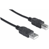 Manhattan 333368 Hi-Speed USB 2.0 A Male to B Male Device Cable, 6', Black