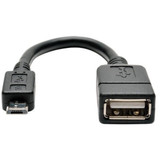 Tripp Lite U052-06N Micro USB to USB OTG Host Adapter Cable 5-Pin Micro USB B to USB A M/F 6-in. (15.24 cm)
