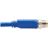 Tripp Lite NM12-6A2-03M-BL M12 X-Cat6a 10G F/UTP CMR-LP Shielded Ethernet Cable (M12 M/RJ45 M) IP68 PoE Blue 3 m (9.8 ft.)