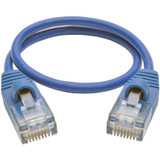 Tripp Lite N001-S01-BL Cat5e 350 MHz Snagless Molded Slim (UTP) Ethernet Cable (RJ45 M/M) Blue 1 ft. (0.31 m)