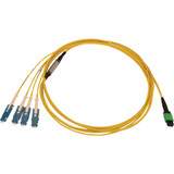 Tripp Lite N390-02M-4S-AP 40/100/400G Singlemode 9/125 OS2 Breakout Fiber Optic Cable (12F MTP/MPO-APC to 4x Duplex SN-UPC F/M), LSZH, Yellow, 2 m (6.6 ft.)